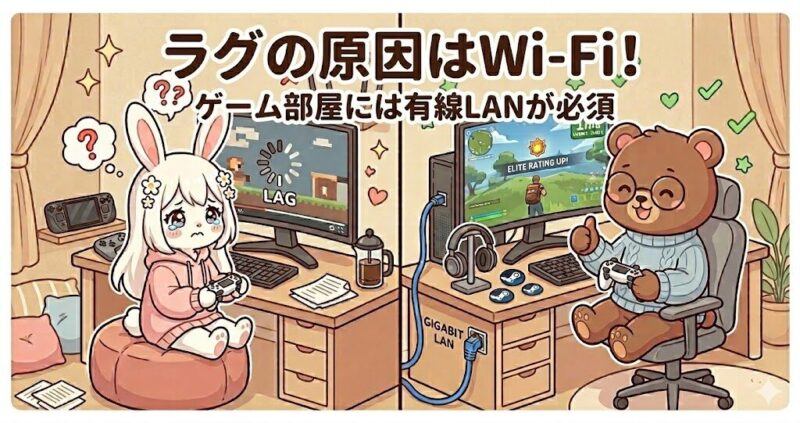 ゲーム部屋のLAN配線セットアップ