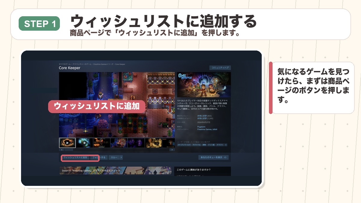 STEP1 商品ページでウィッシュリストに追加